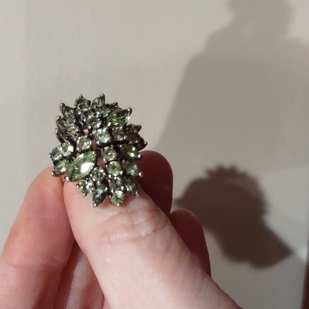 Peridot Gemstone Green Ring Set In Sterling Silver - Picture 3 of 8